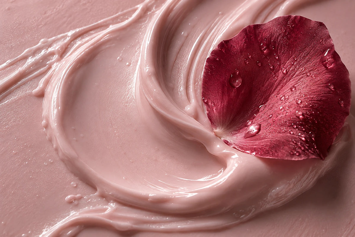 A pale rose cream texture