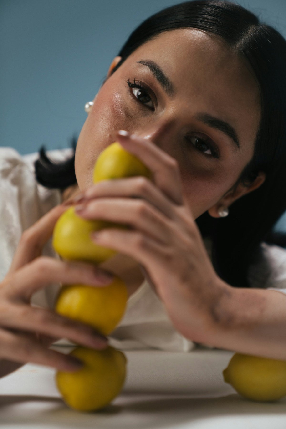 A close-up of a quiet eye care ritual